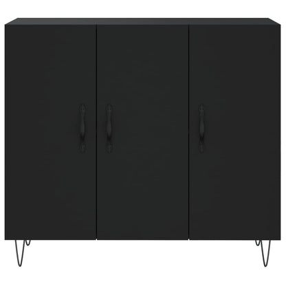 Black Sideboard 90x34x80 cm in Multilayer Wood