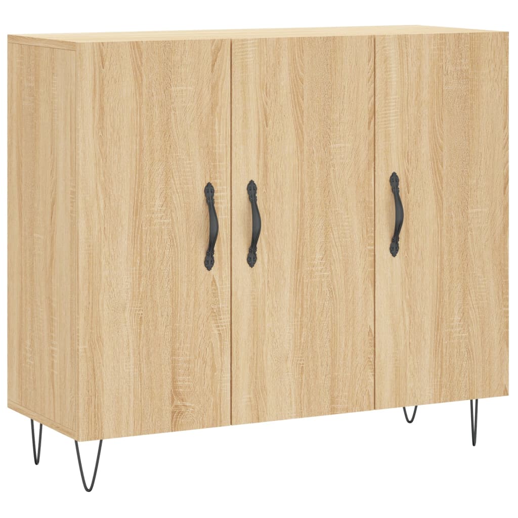 Credenza Rovere Sonoma 90x34x80 cm in Legno Multistrato - homemem39