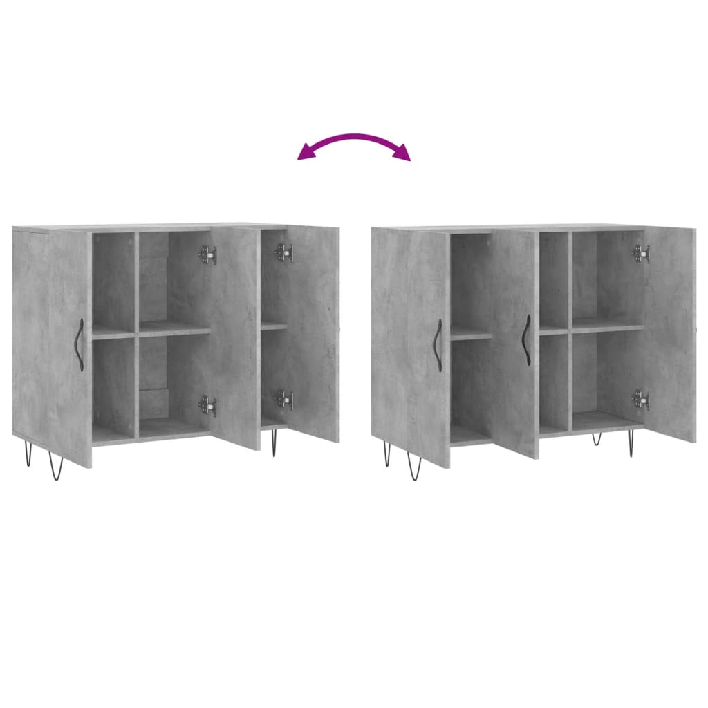 Credenza Grigio Cemento 90x34x80 cm in Legno Multistrato - homemem39