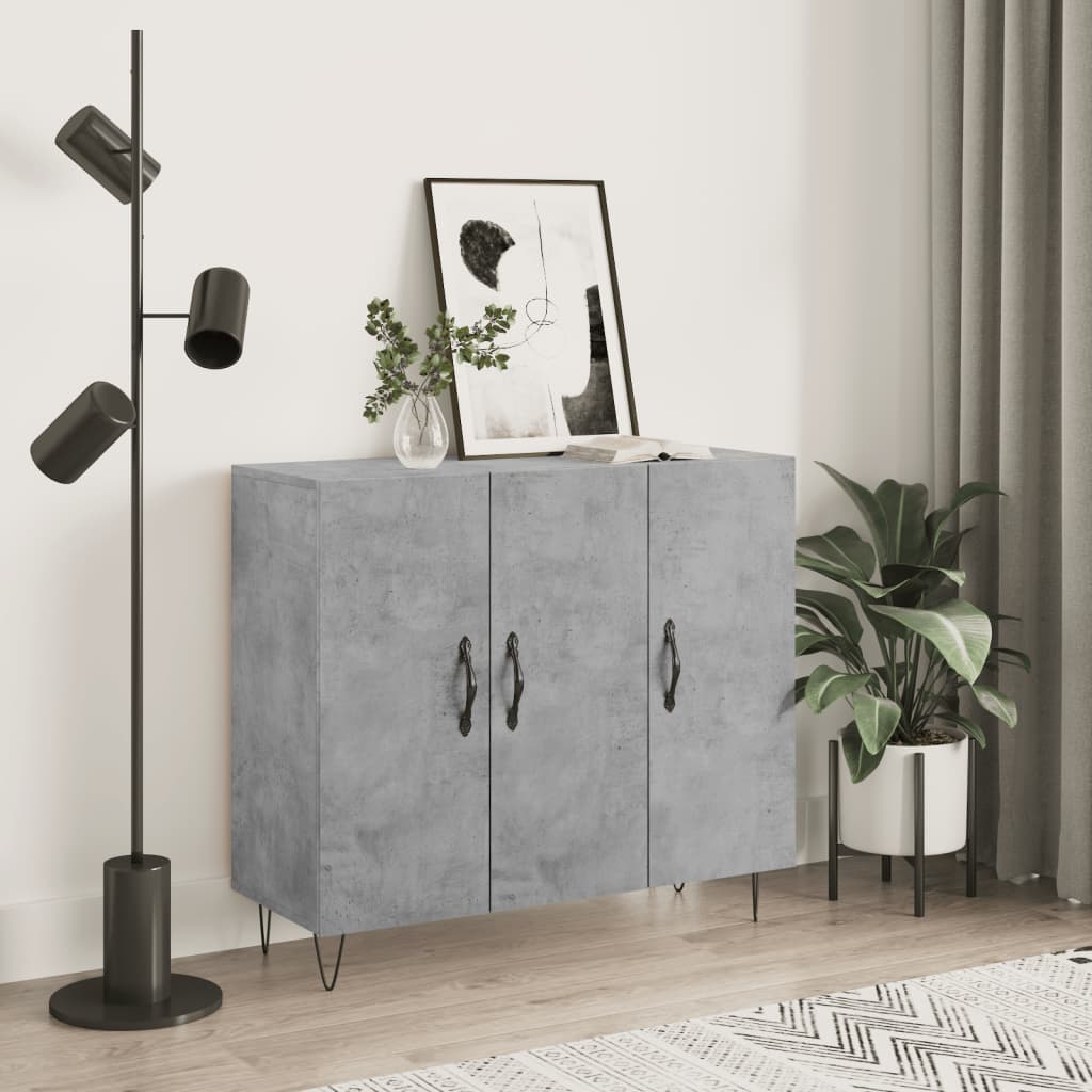 Credenza Grigio Cemento 90x34x80 cm in Legno Multistrato - homemem39
