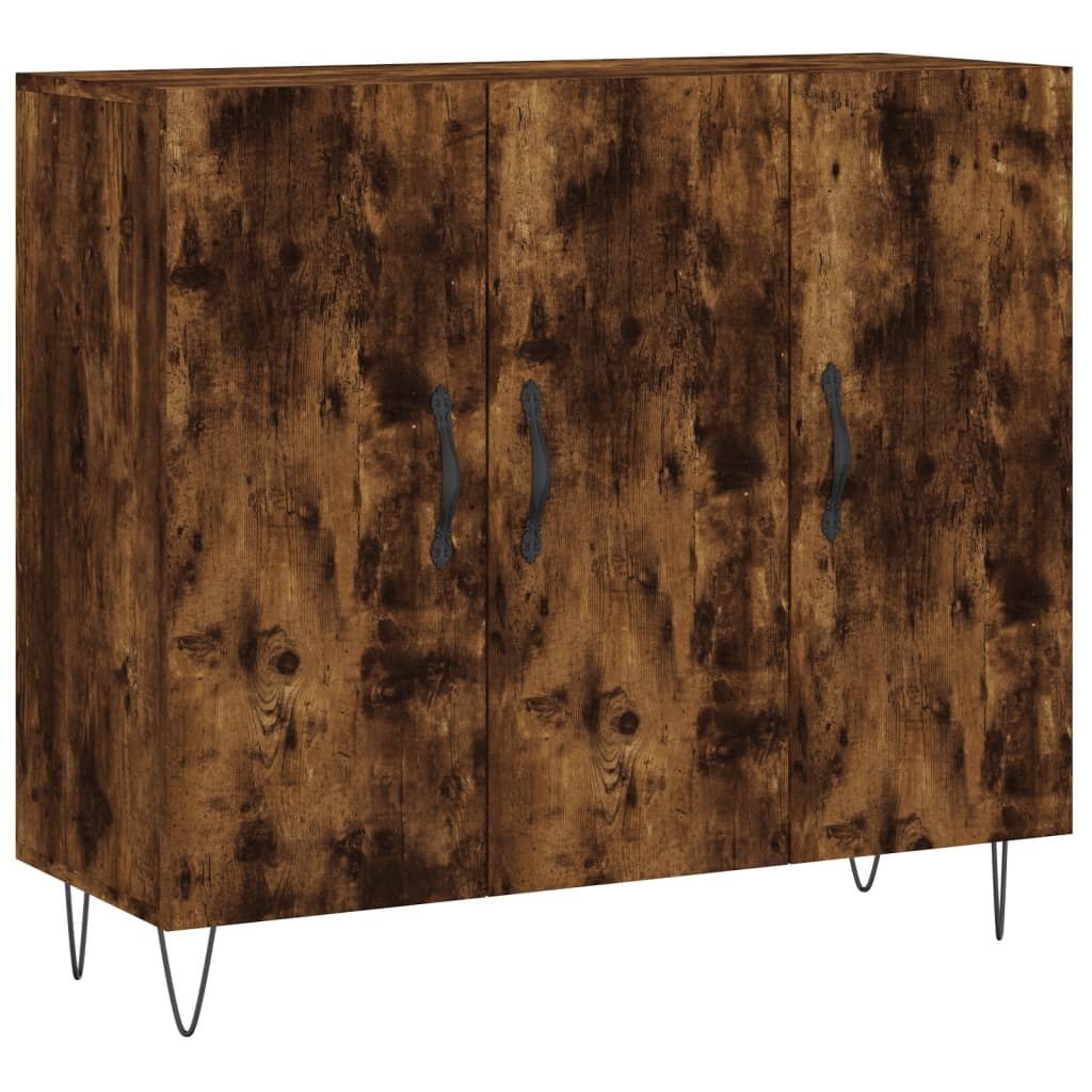 Credenza Rovere Fumo 90x34x80 cm in Legno Multistrato - homemem39
