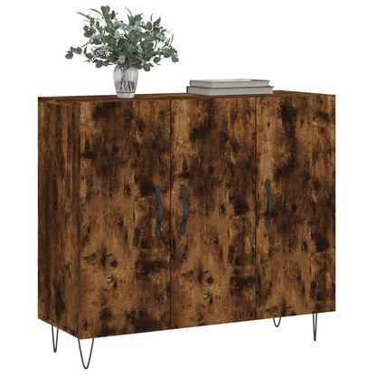 Credenza Rovere Fumo 90x34x80 cm in Legno Multistrato - homemem39