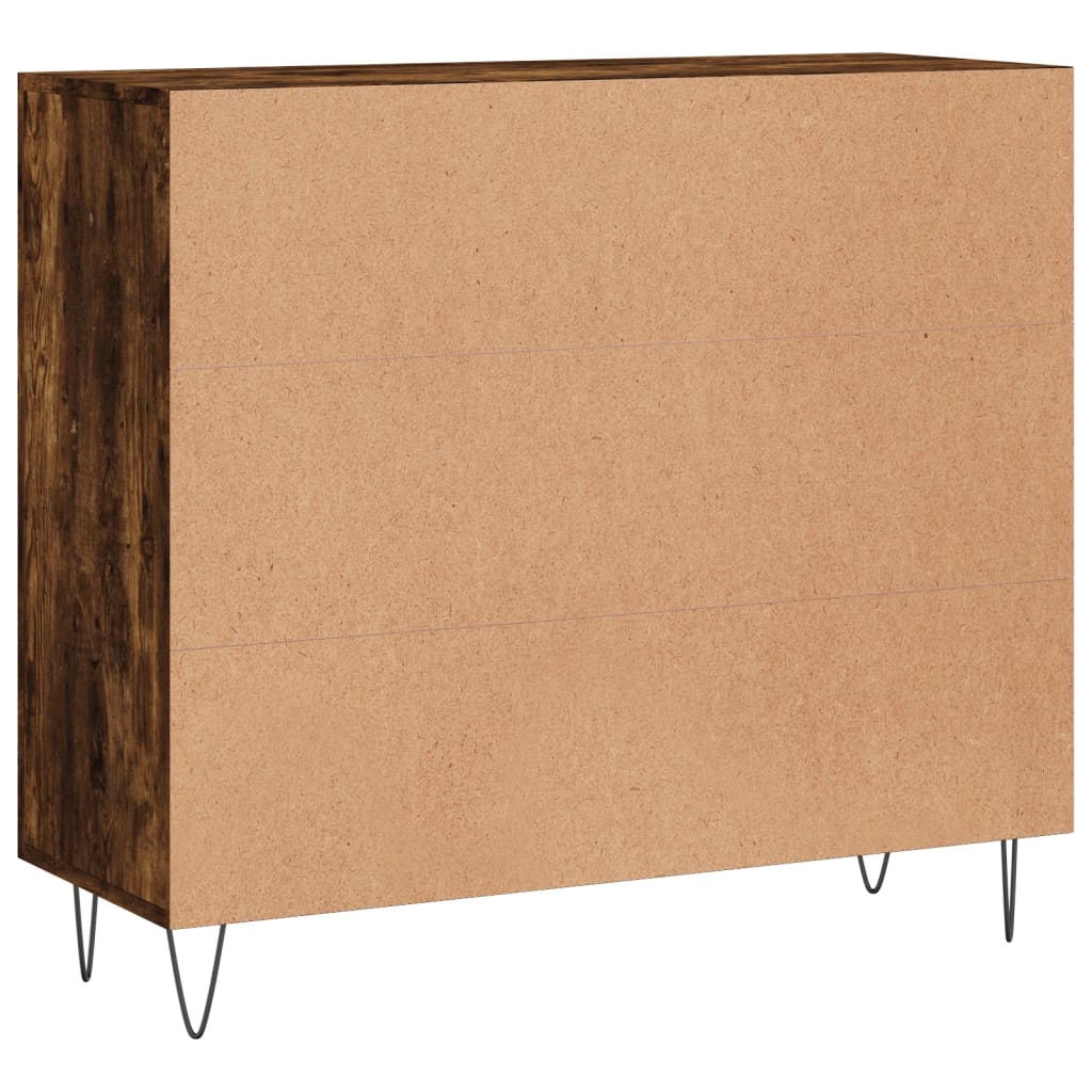 Credenza Rovere Fumo 90x34x80 cm in Legno Multistrato - homemem39