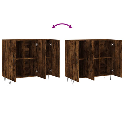 Credenza Rovere Fumo 90x34x80 cm in Legno Multistrato - homemem39