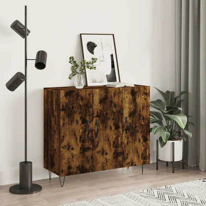 Credenza Rovere Fumo 90x34x80 cm in Legno Multistrato - homemem39