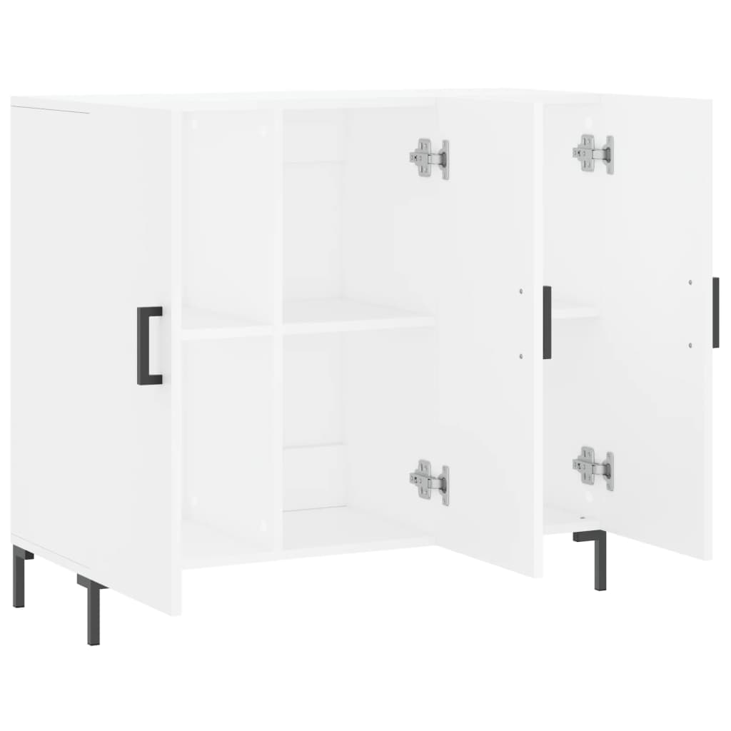 Credenza Bianca 90x34x80 cm in Legno Multistrato - homemem39