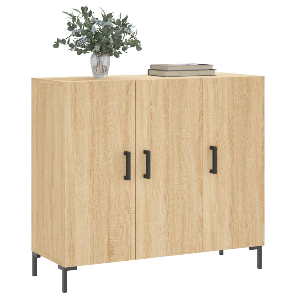 Credenza Rovere Sonoma 90x34x80 cm in Legno Multistrato - homemem39