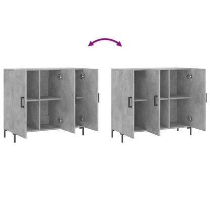 Credenza Grigio Cemento 90x34x80 cm in Legno Multistrato