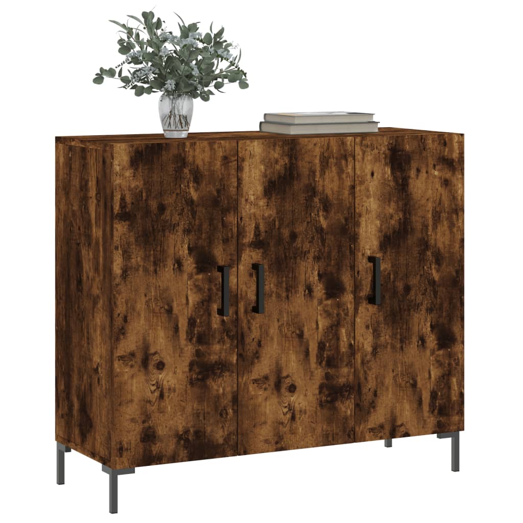 Credenza Rovere Fumo 90x34x80 cm in Legno Multistrato - homemem39