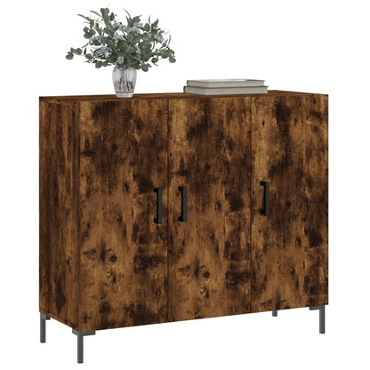 Credenza Rovere Fumo 90x34x80 cm in Legno Multistrato - homemem39