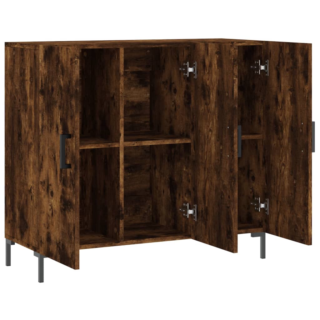 Credenza Rovere Fumo 90x34x80 cm in Legno Multistrato - homemem39