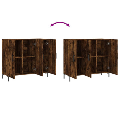 Credenza Rovere Fumo 90x34x80 cm in Legno Multistrato - homemem39