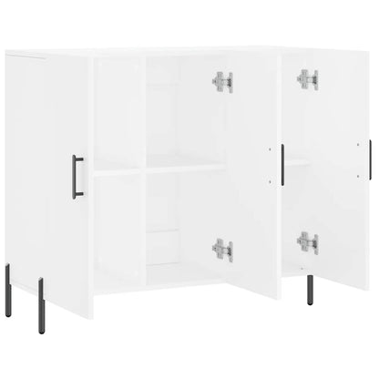 Credenza Bianca 90x34x80 cm in Legno Multistrato
