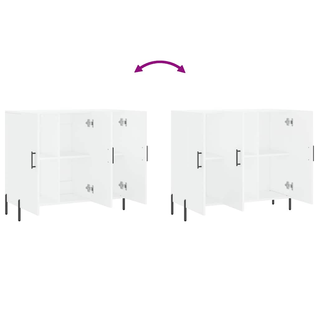 Credenza Bianca 90x34x80 cm in Legno Multistrato