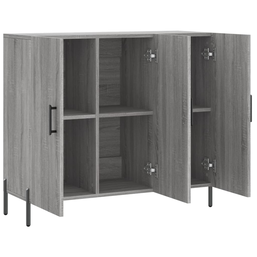 Credenza Grigio Sonoma 90x34x80 cm in Legno Multistrato