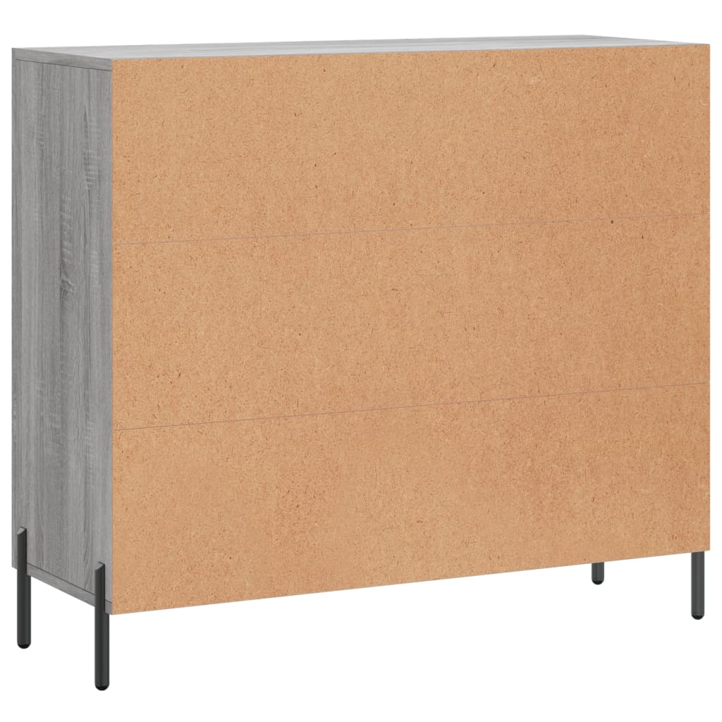 Credenza Grigio Sonoma 90x34x80 cm in Legno Multistrato