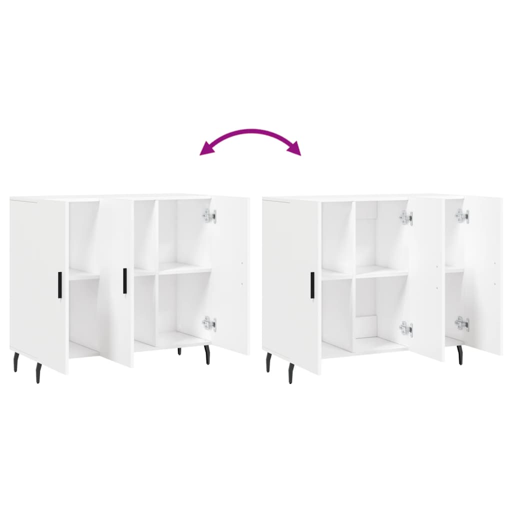 Credenza Bianca 90x34x80 cm in Legno Multistrato