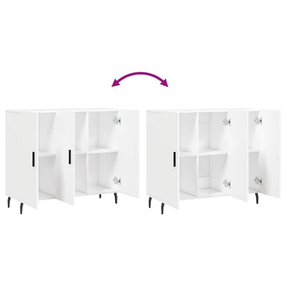 Credenza Bianca 90x34x80 cm in Legno Multistrato