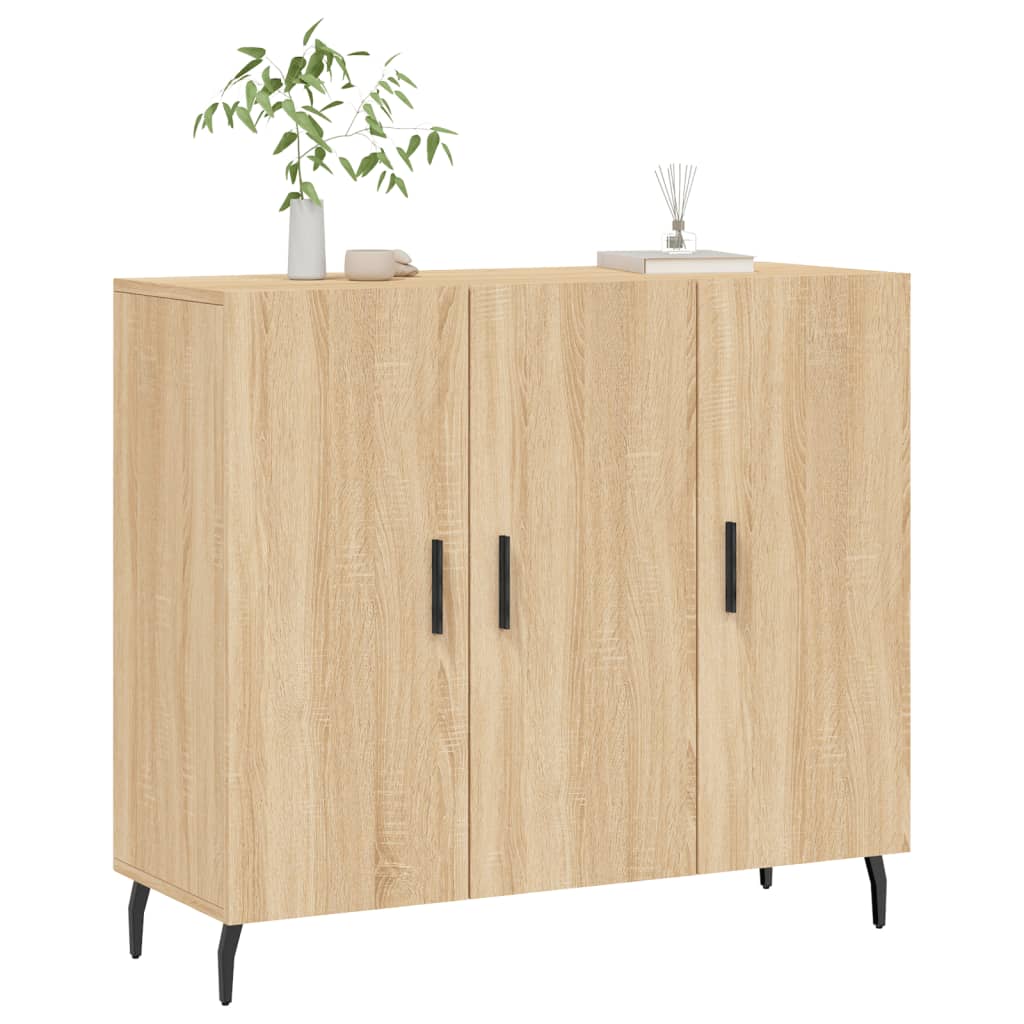 Credenza Rovere Sonoma 90x34x80 cm in Legno Multistrato