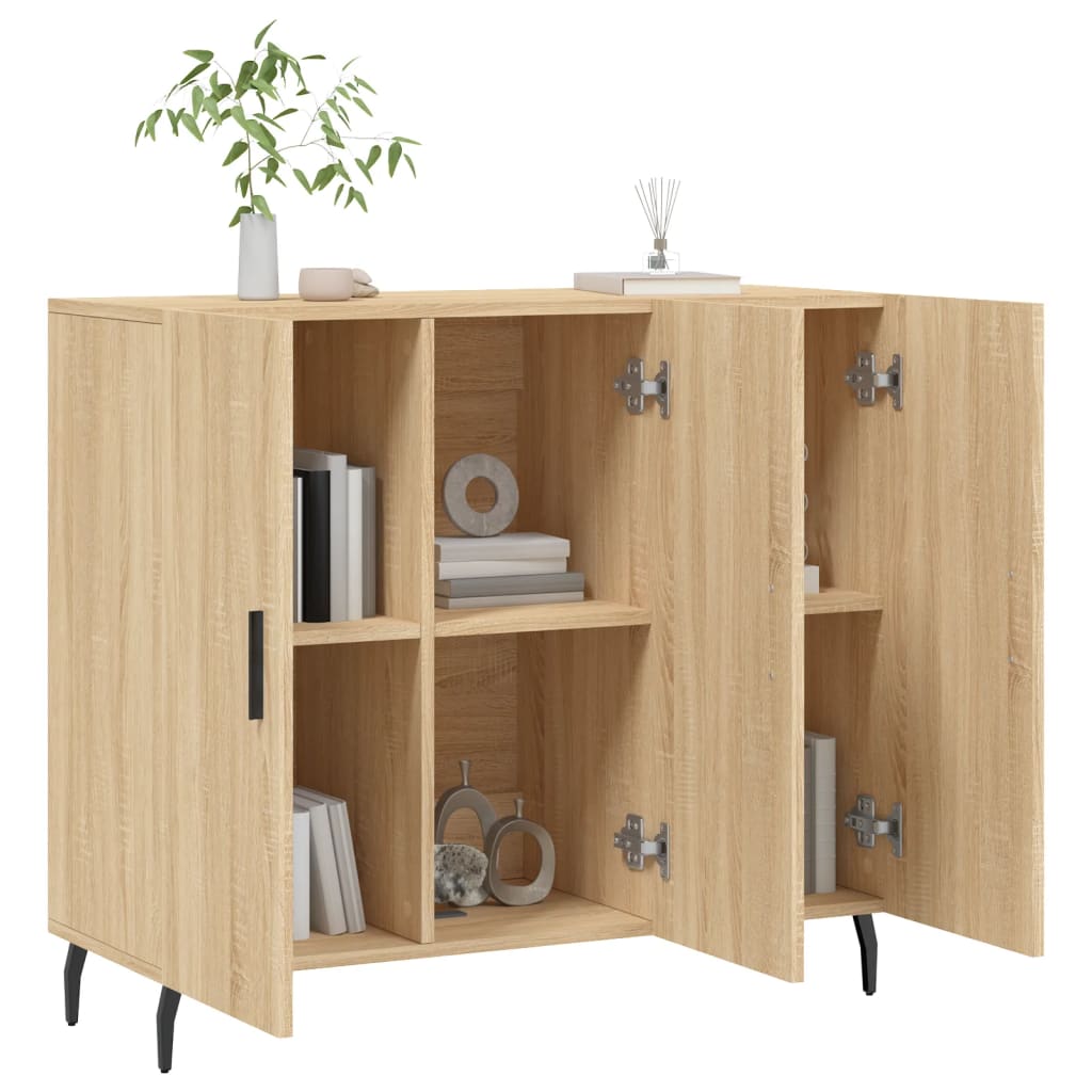 Credenza Rovere Sonoma 90x34x80 cm in Legno Multistrato
