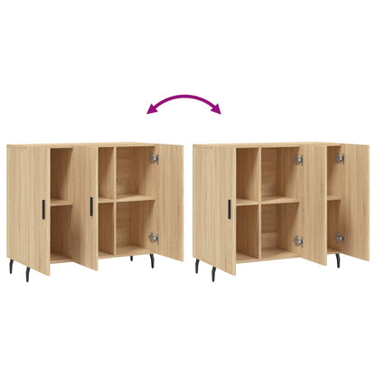 Credenza Rovere Sonoma 90x34x80 cm in Legno Multistrato