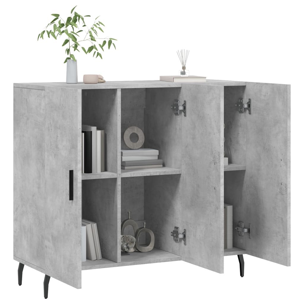 Credenza Grigio Cemento 90x34x80 cm in Legno Multistrato