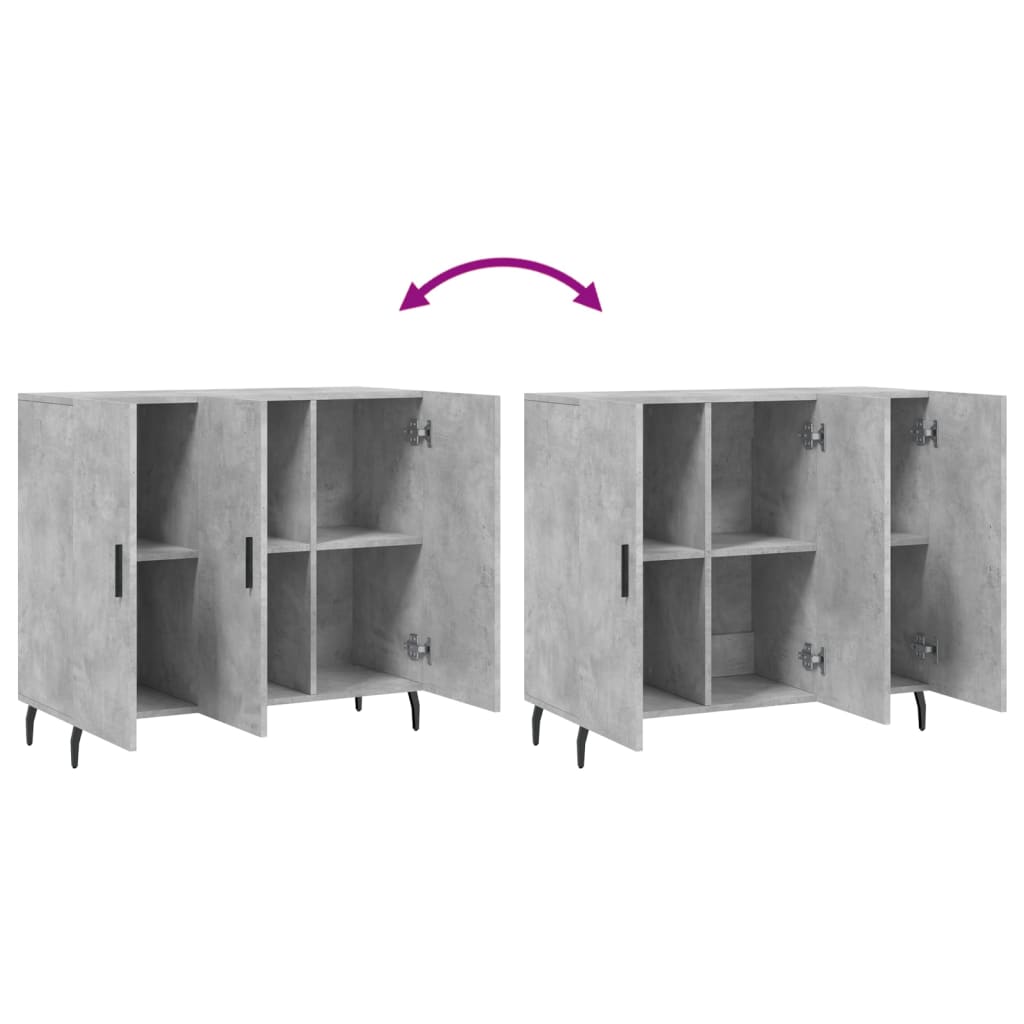 Credenza Grigio Cemento 90x34x80 cm in Legno Multistrato | homemem39
