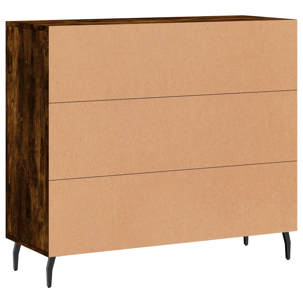 Credenza Rovere Fumo 90x34x80 cm in Legno Multistrato - homemem39