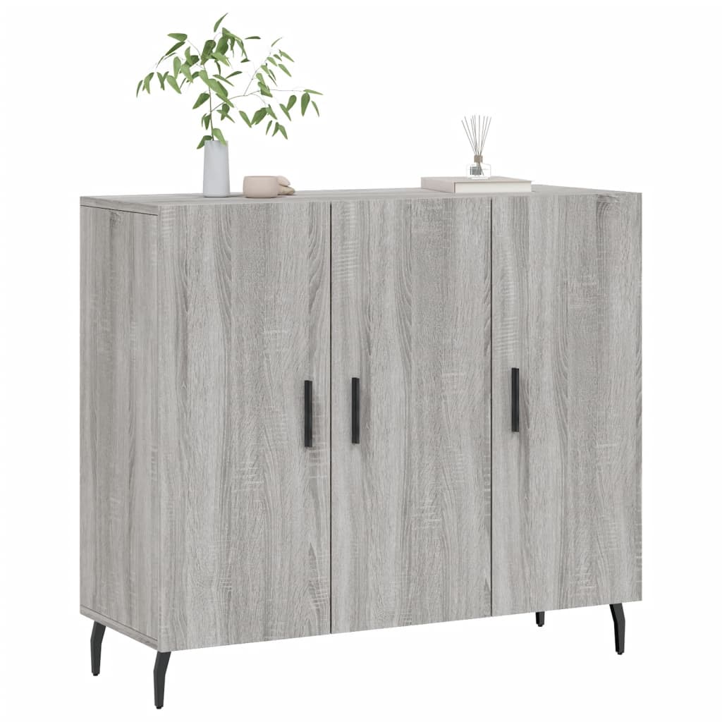 Credenza Grigio Sonoma 90x34x80 cm in Legno Multistrato | homemem39