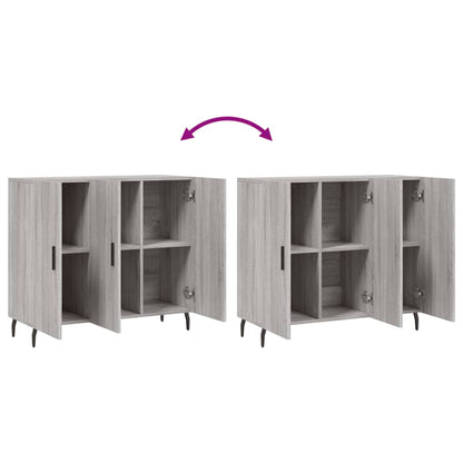Credenza Grigio Sonoma 90x34x80 cm in Legno Multistrato