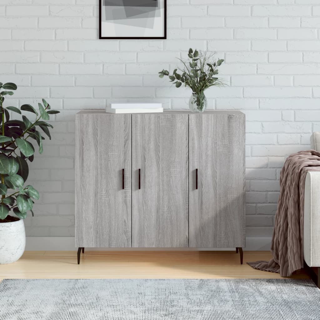 Credenza Grigio Sonoma 90x34x80 cm in Legno Multistrato | homemem39