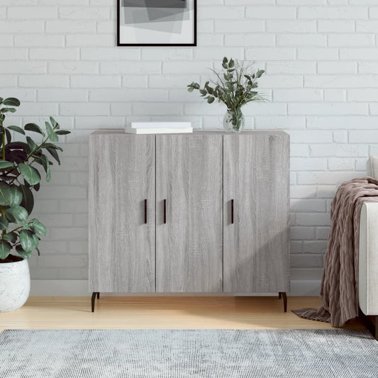 Credenza Grigio Sonoma 90x34x80 cm in Legno Multistrato | homemem39