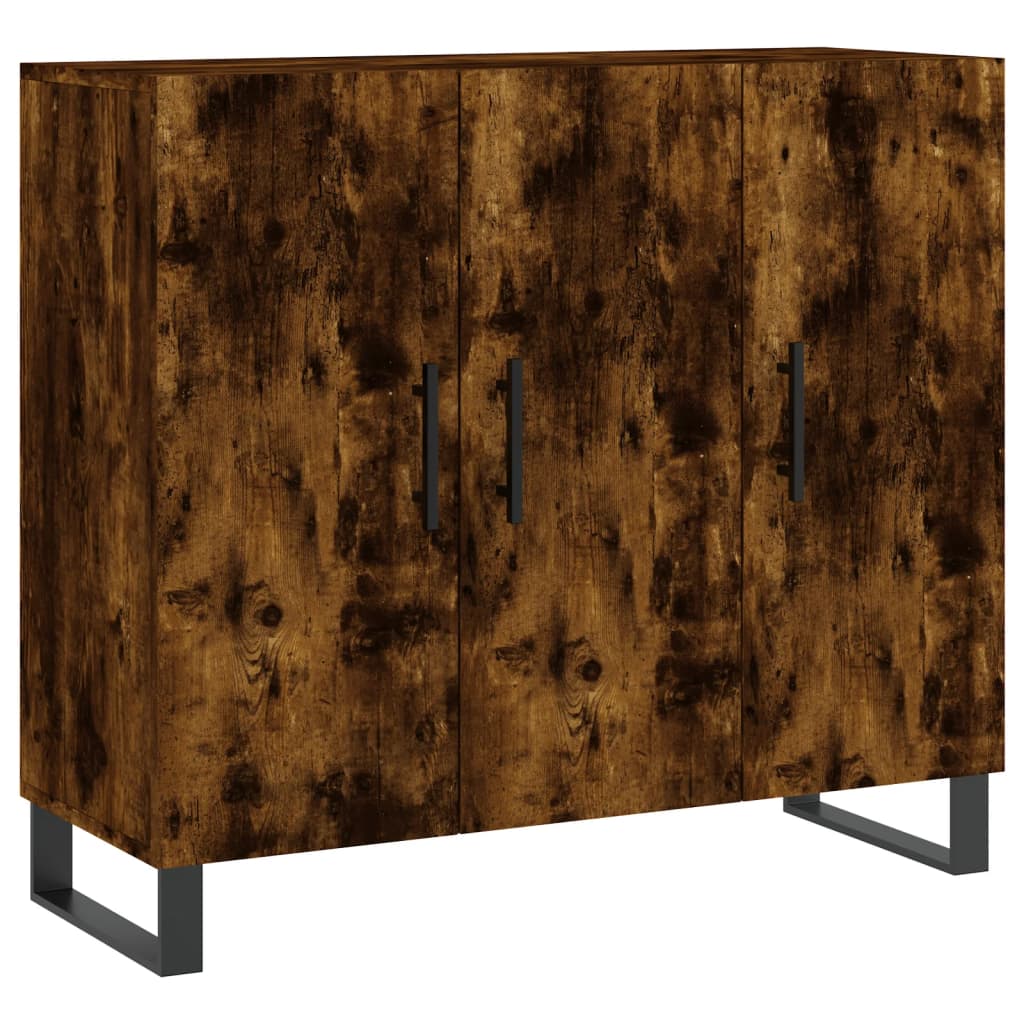 Credenza Rovere Fumo 90x34x80 cm in Legno Multistrato | homemem39