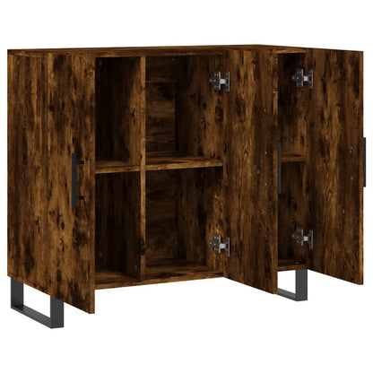 Credenza Rovere Fumo 90x34x80 cm in Legno Multistrato | homemem39
