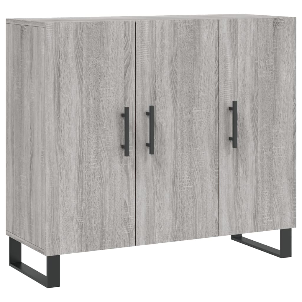 Credenza Grigio Sonoma 90x34x80 cm in Legno Multistrato