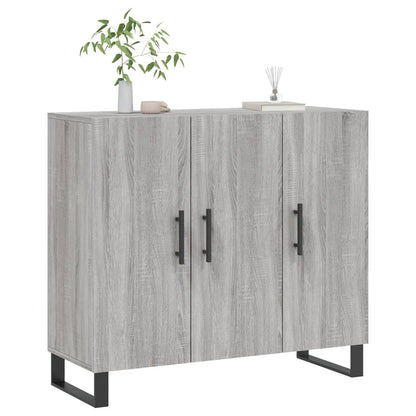 Credenza Grigio Sonoma 90x34x80 cm in Legno Multistrato