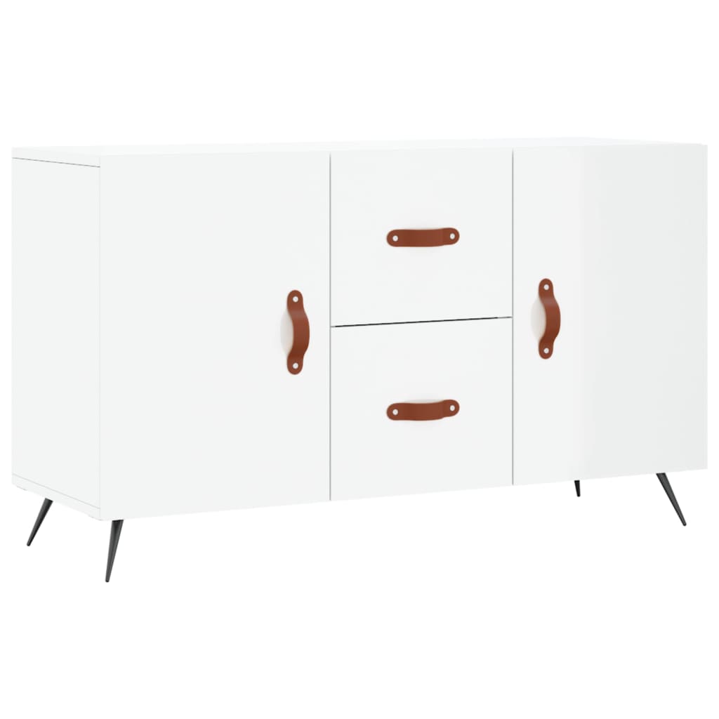 Credenza Bianco Lucido 100x36x60 cm in Legno Multistrato