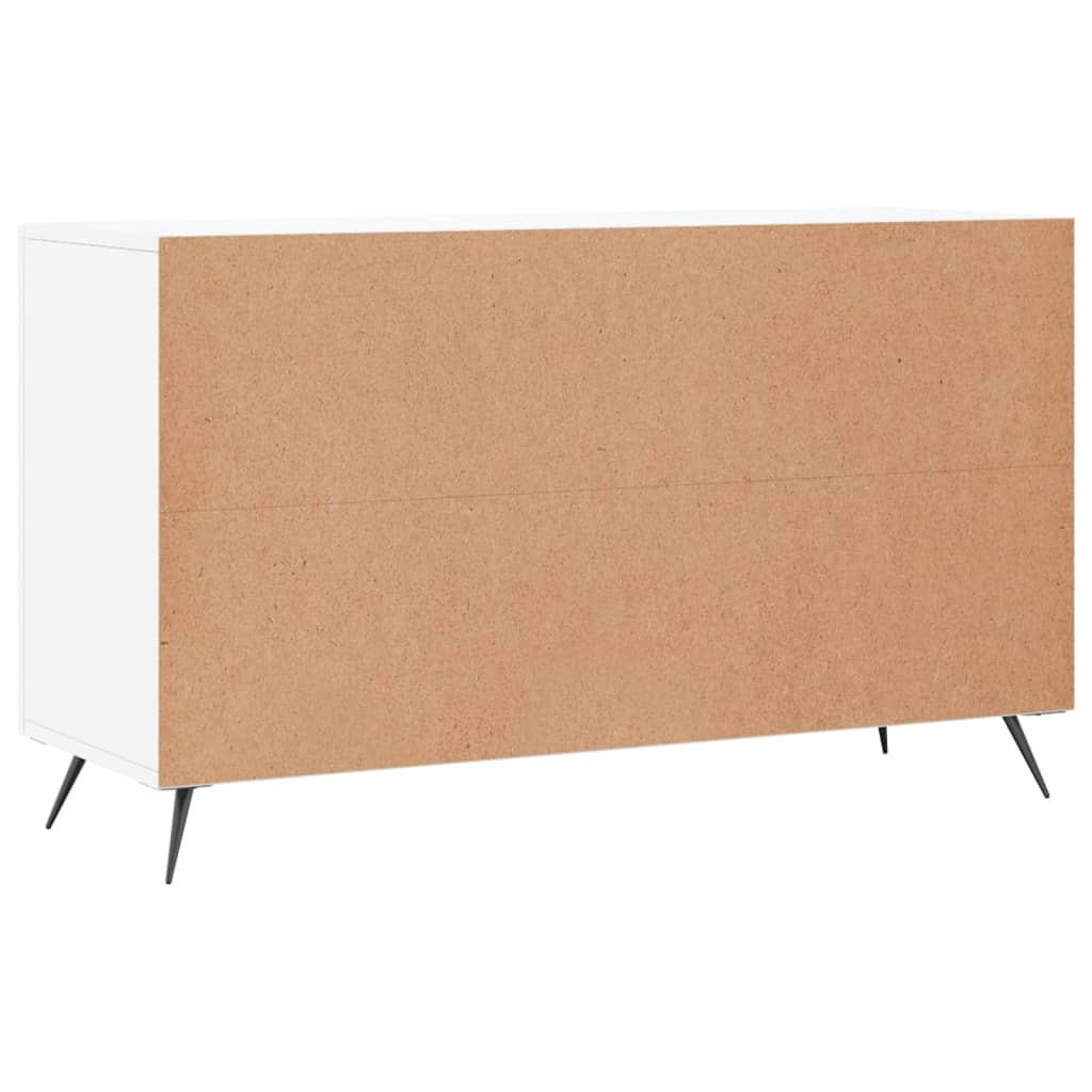 Credenza Bianco Lucido 100x36x60 cm in Legno Multistrato