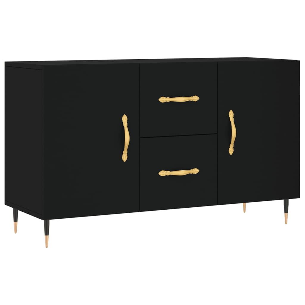 Black Sideboard 100x36x60 cm in Multilayer Wood