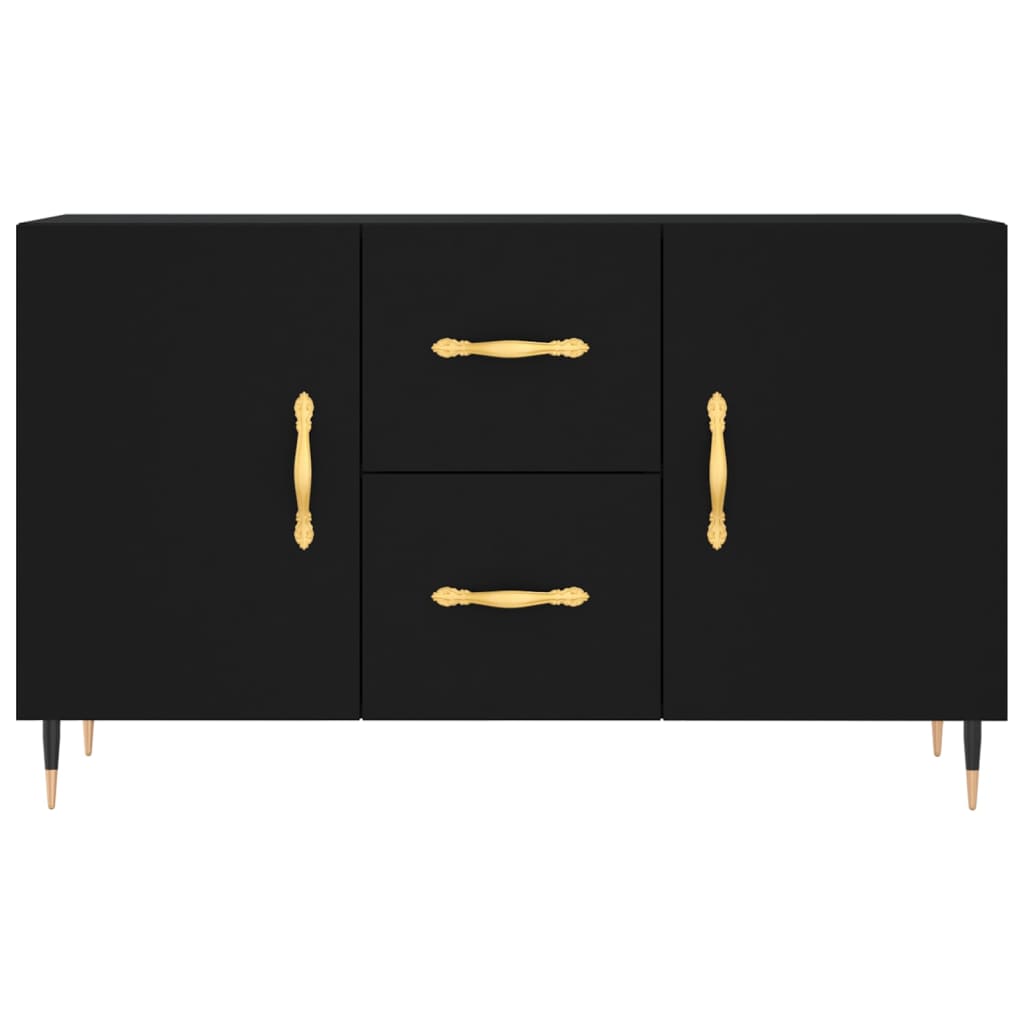 Black Sideboard 100x36x60 cm in Multilayer Wood