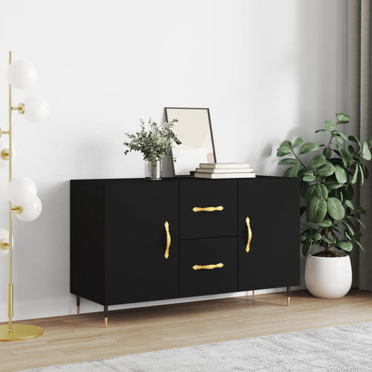 Black Sideboard 100x36x60 cm in Multilayer Wood