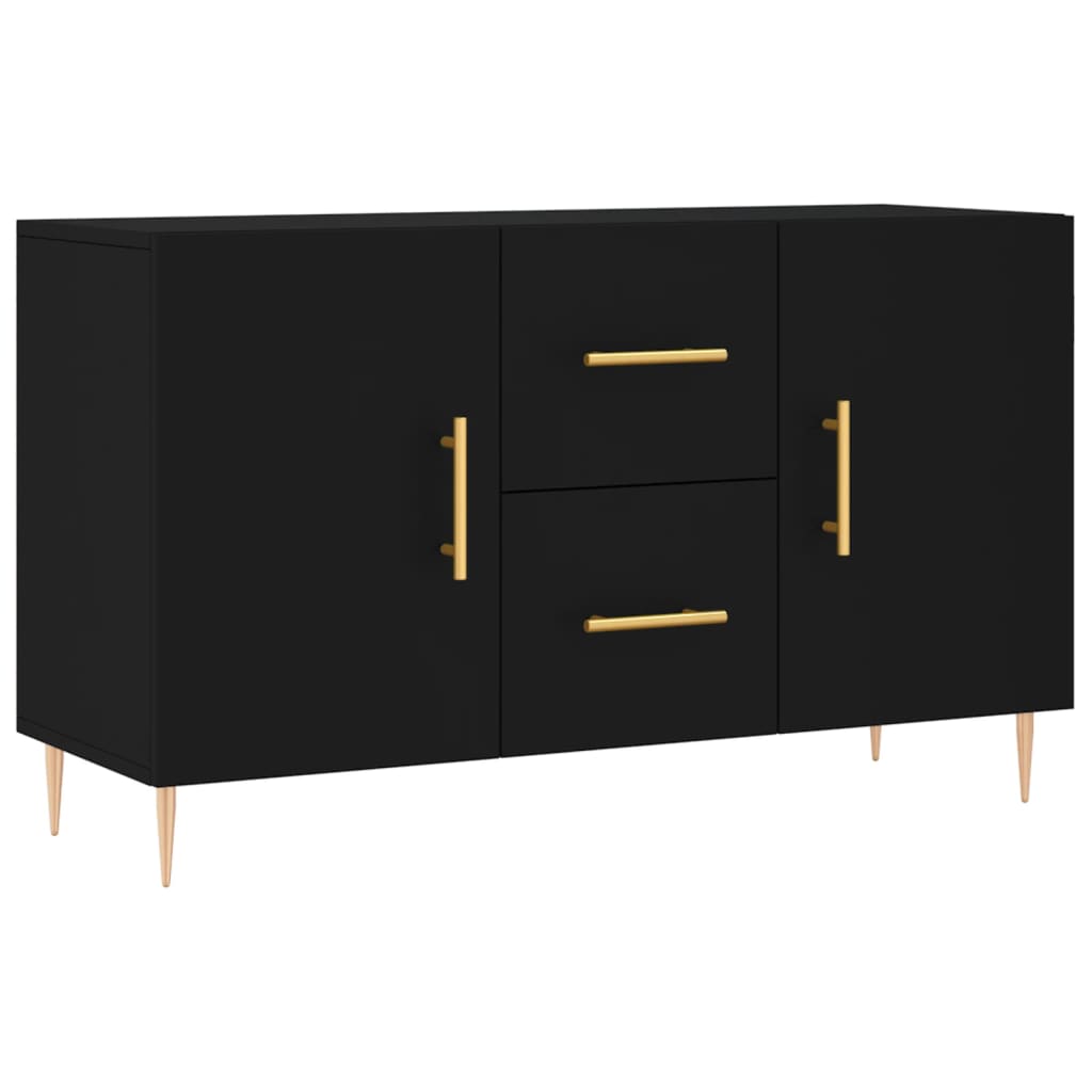 Credenza Nera 100x36x60 cm in Legno Multistrato - homemem39