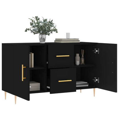 Credenza Nera 100x36x60 cm in Legno Multistrato - homemem39