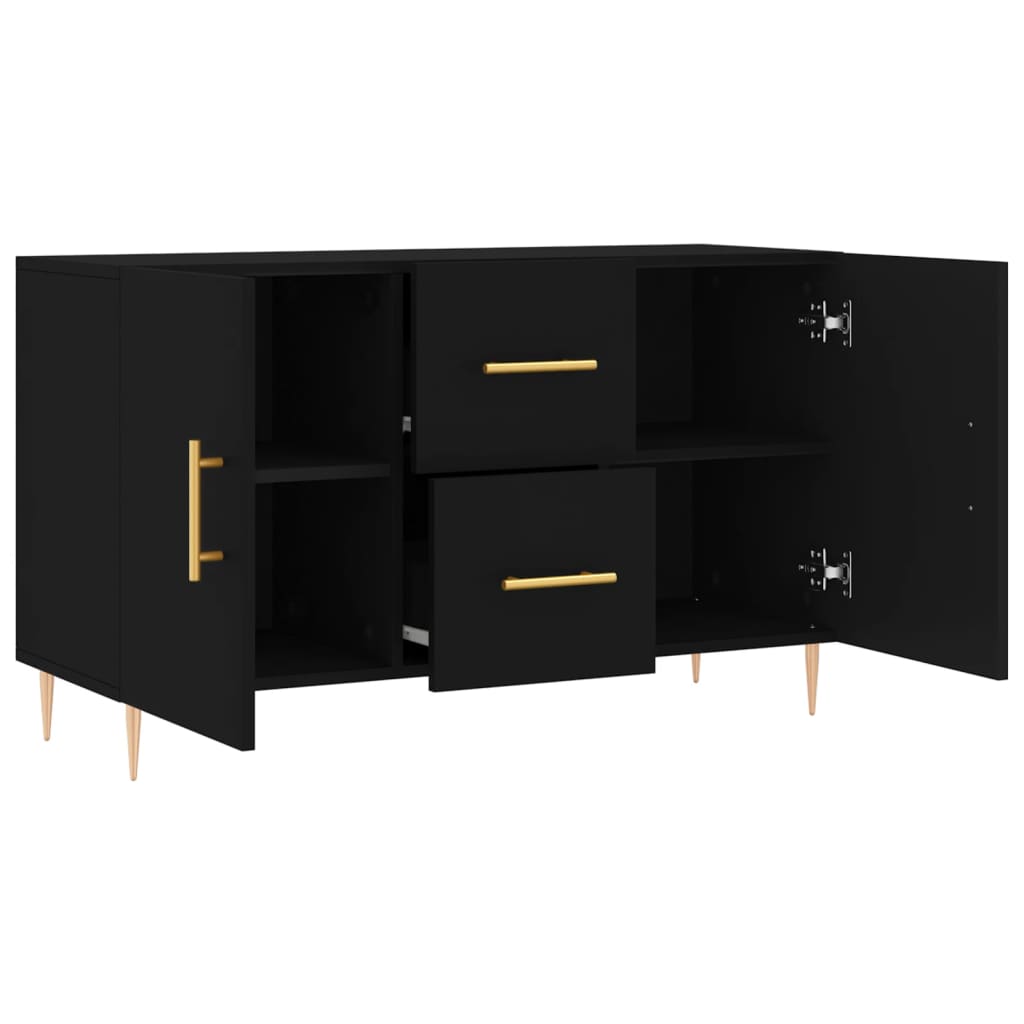 Credenza Nera 100x36x60 cm in Legno Multistrato - homemem39