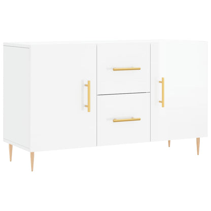 Credenza Bianco Lucido 100x36x60 cm in Legno Multistrato