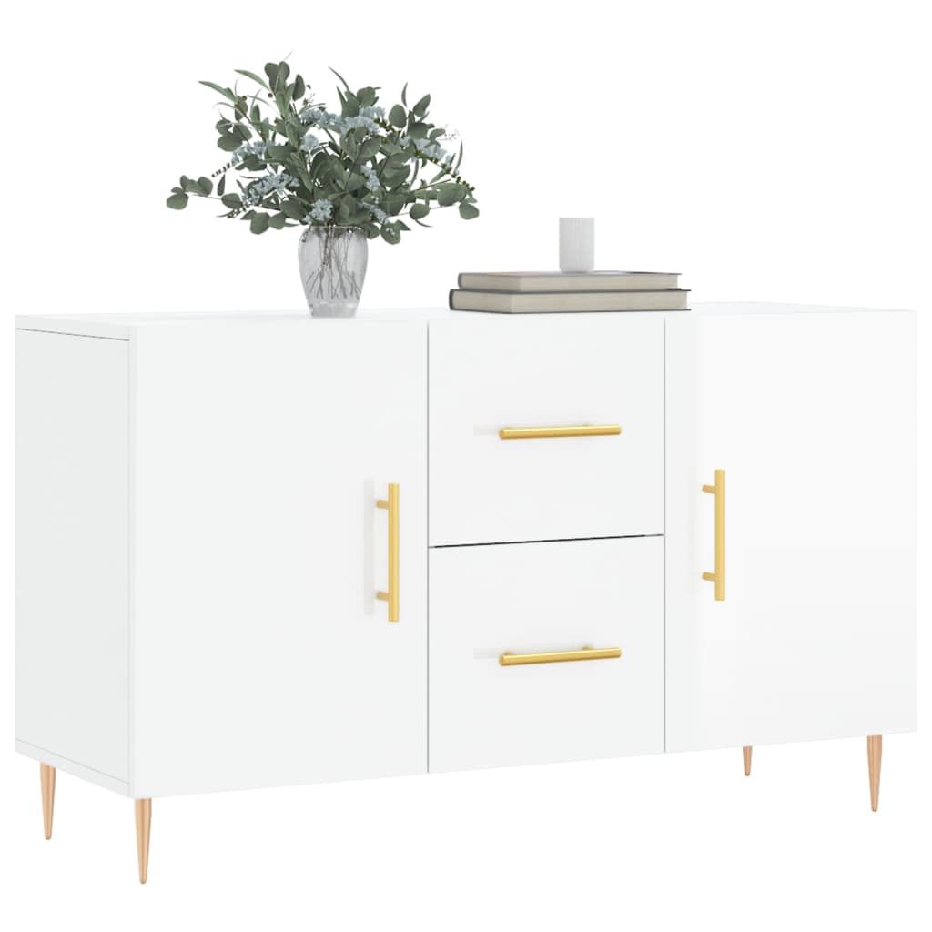 Credenza Bianco Lucido 100x36x60 cm in Legno Multistrato - homemem39