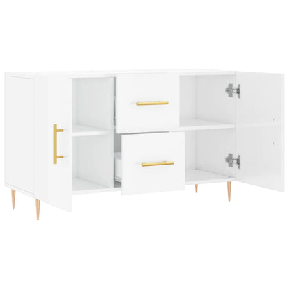 Credenza Bianco Lucido 100x36x60 cm in Legno Multistrato