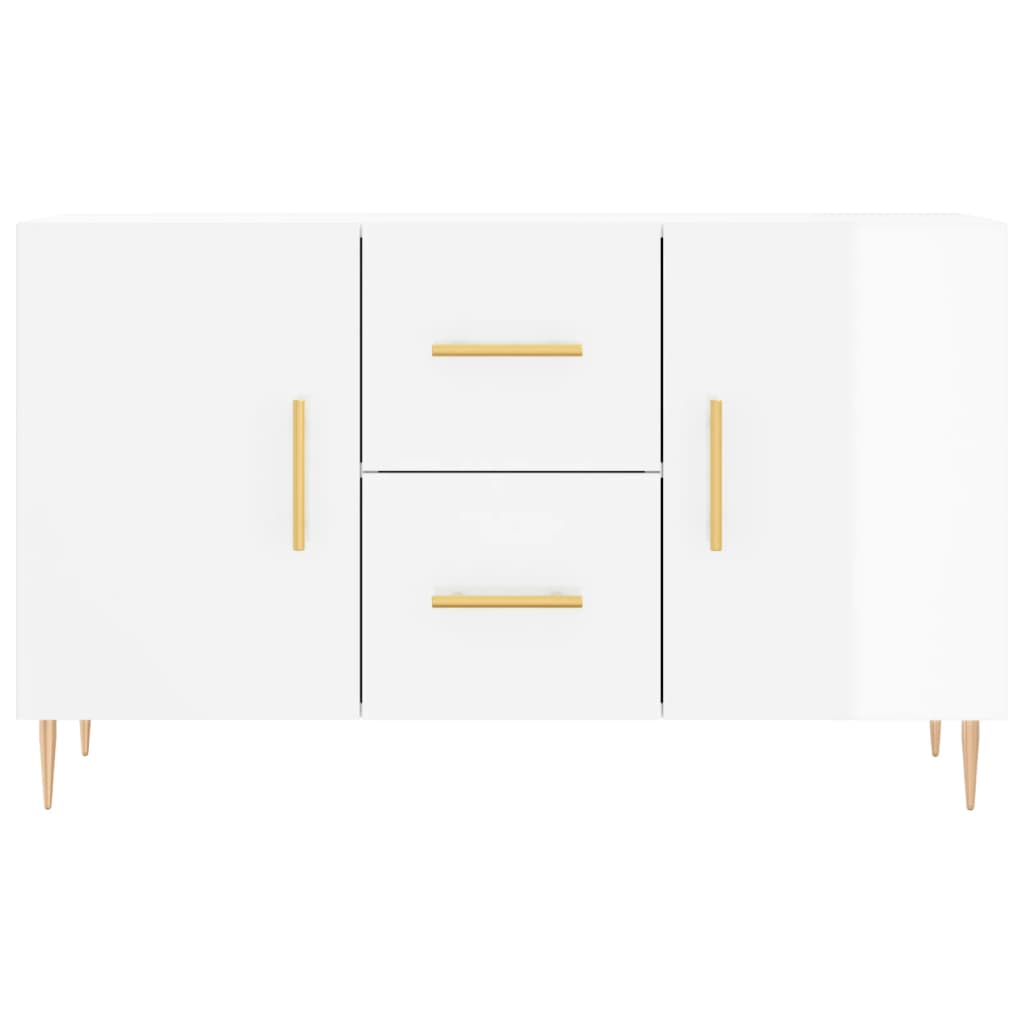 Credenza Bianco Lucido 100x36x60 cm in Legno Multistrato - homemem39