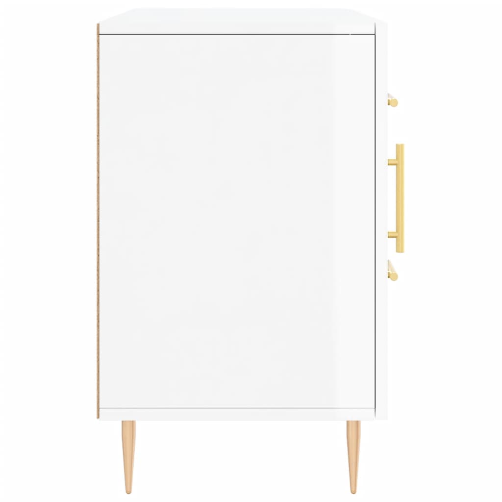 Credenza Bianco Lucido 100x36x60 cm in Legno Multistrato