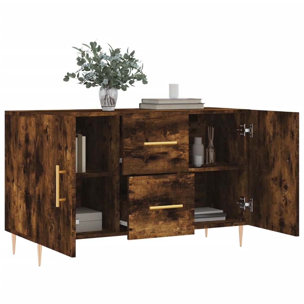 Credenza Rovere Fumo 100x36x60 cm in Legno Multistrato